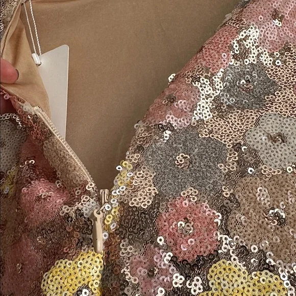 Fate Multicolor Sequin Floral Mini Dress - Picture 5 of 7